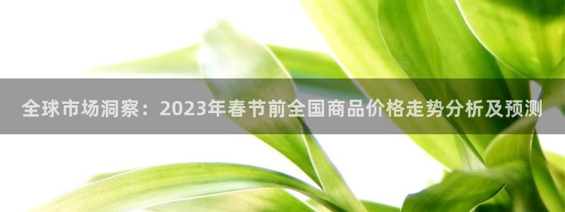 彩虹多多体育免费注册入口：全球市场洞察：2023年春节前全国商品价格走势分析及预