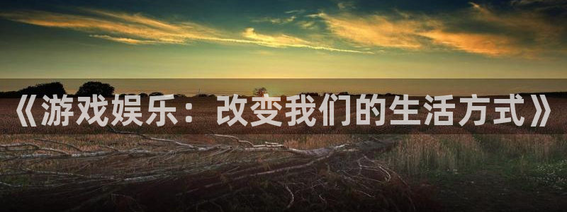 彩虹多多2代理注册：《游戏娱乐：改变我们的生活方式》